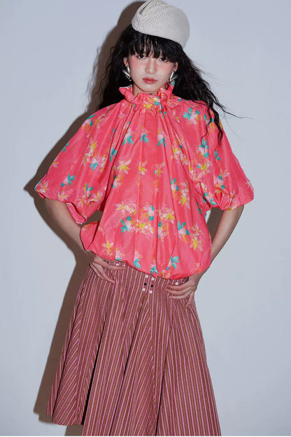 Semi-Sheer Printed Sun Top