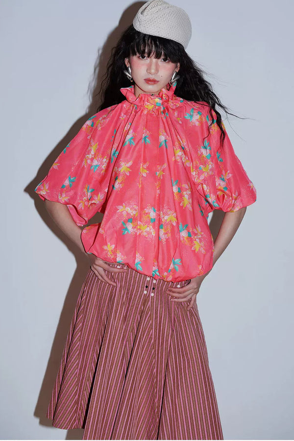 Semi-Sheer Printed Sun Top