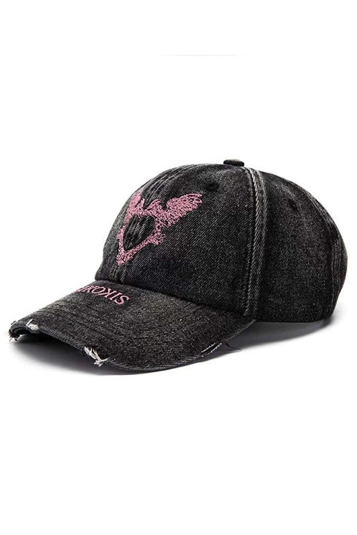 Casquette de baseball délavée à ailes en forme de cœur