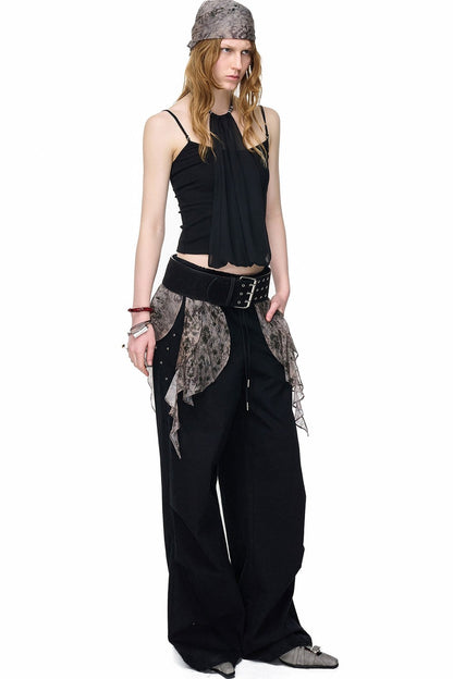 Halter Chiffon Spliced Camisole
