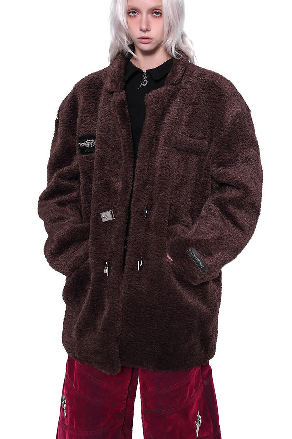 Caramel Suede Oversized Silhouette Jacket