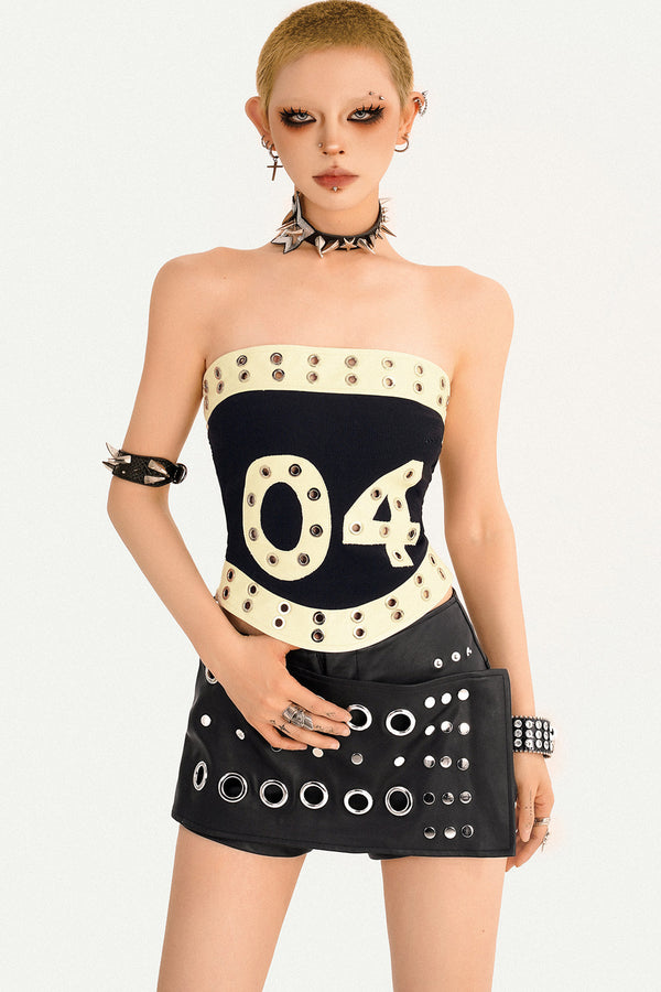 Studded Leather Tube Top
