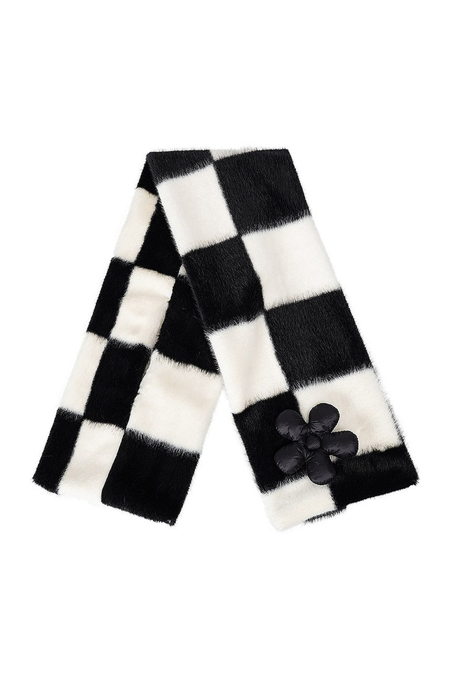 Floral Patchwork Blue Plush Scarf