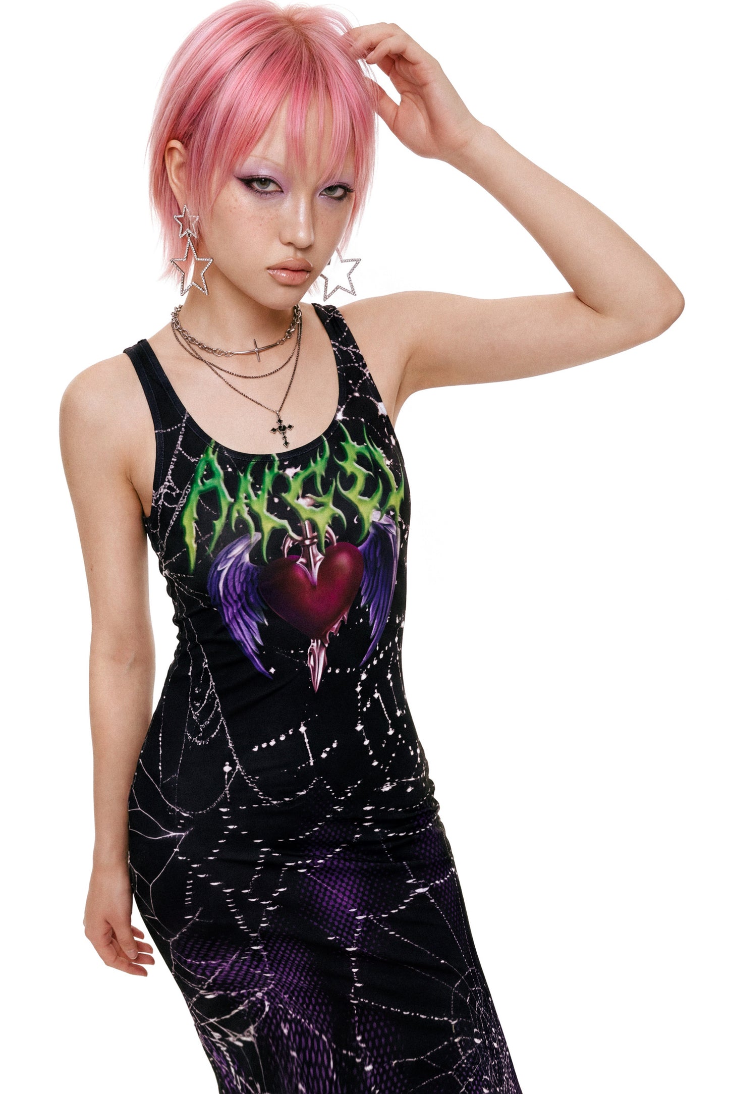 Gothic Slim-Fit Tank Dress