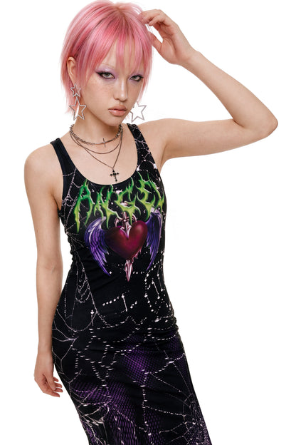 Gothic Slim-Fit Tank Dress