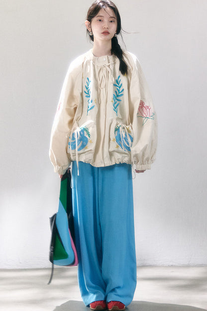 Linen Blend Air Wide-Leg Trousers