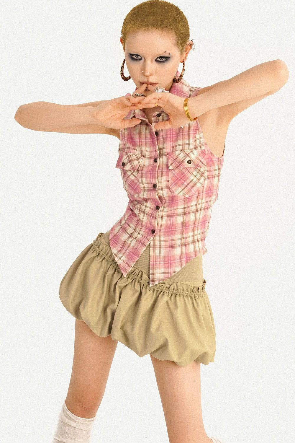 Retro Plaid Halter Vest