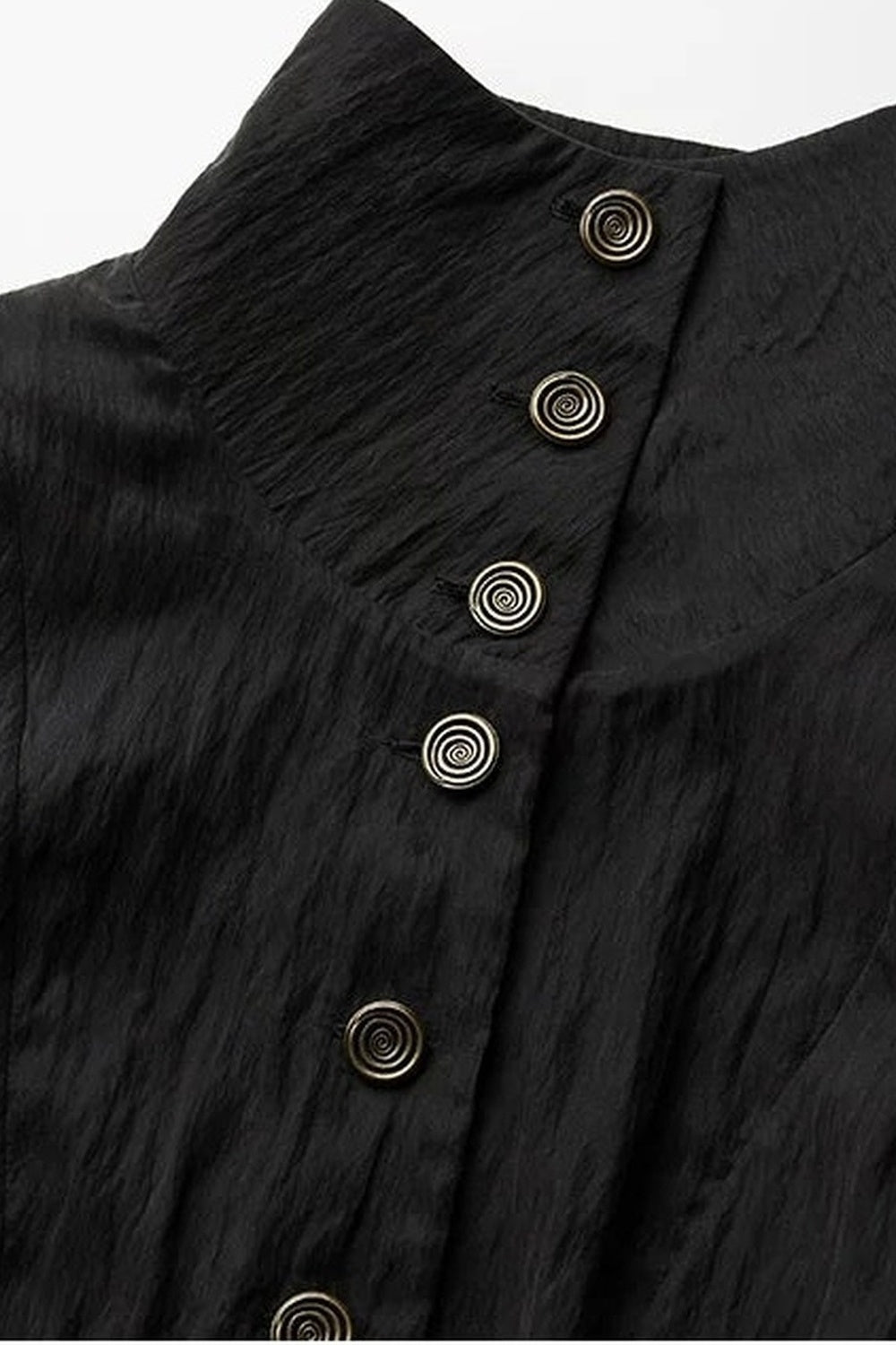 Three-Dimensional Lotus Sleeve Long-Sleeve High-Neck Shirt