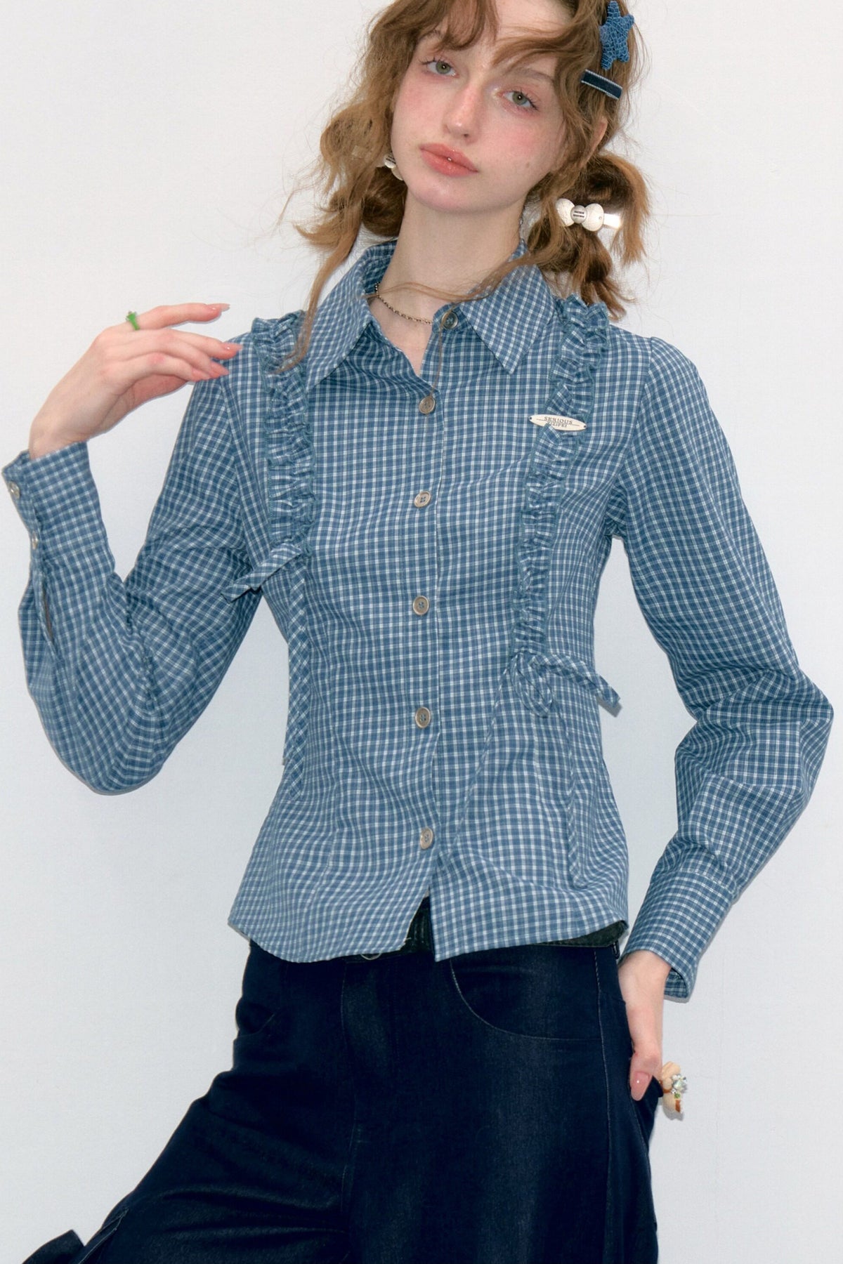 Blue Plaid Long Sleeve Shirt