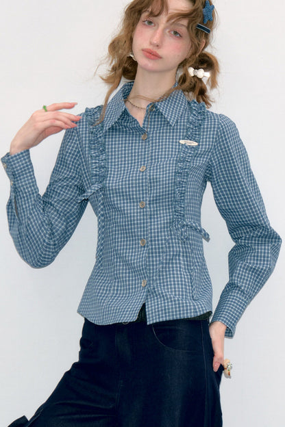 Blue Plaid Long Sleeve Shirt