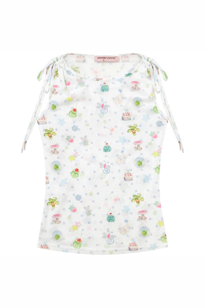 Polka Dot Off-Shoulder Vest