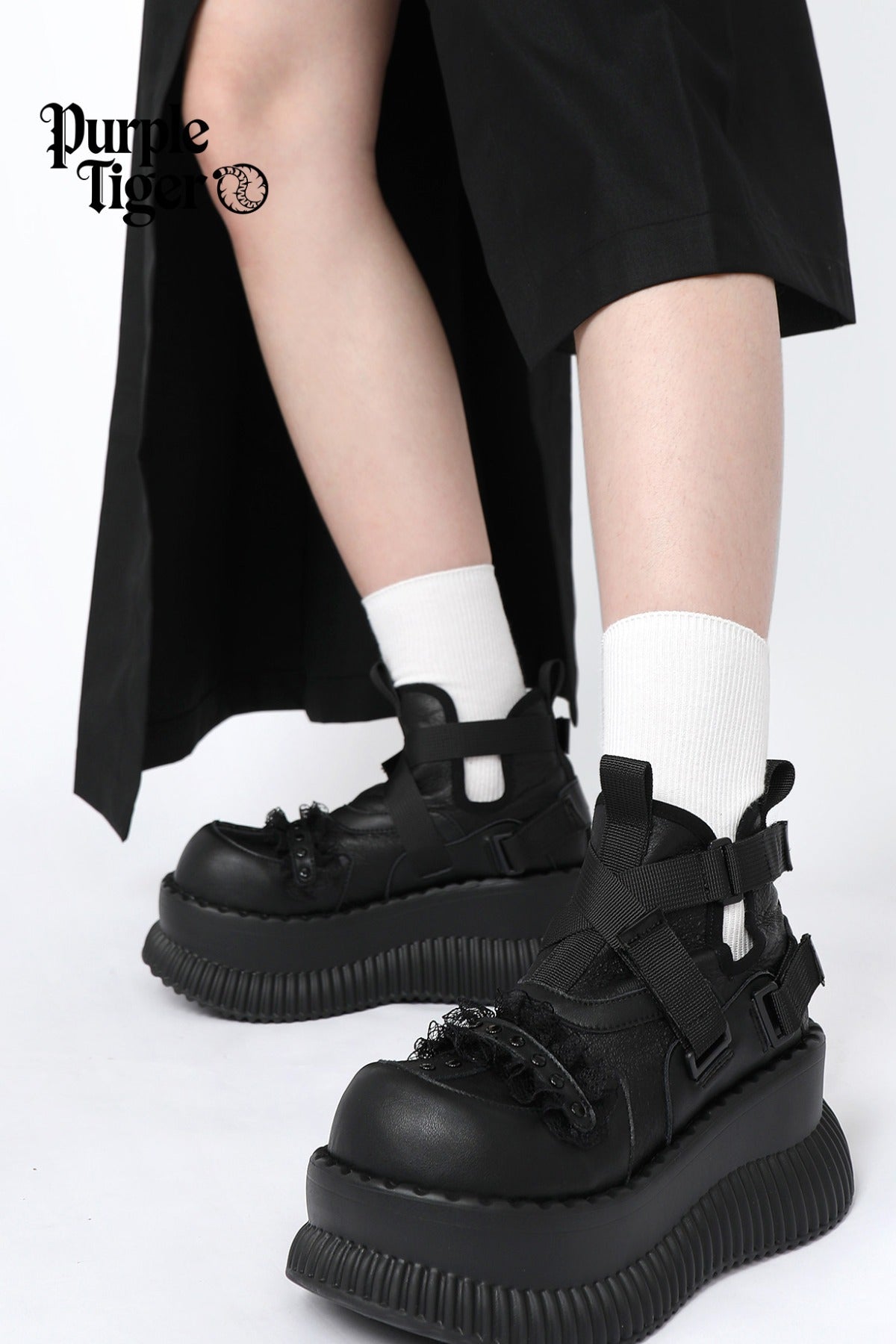 Dark Style Thick-Soled High-Top Boots