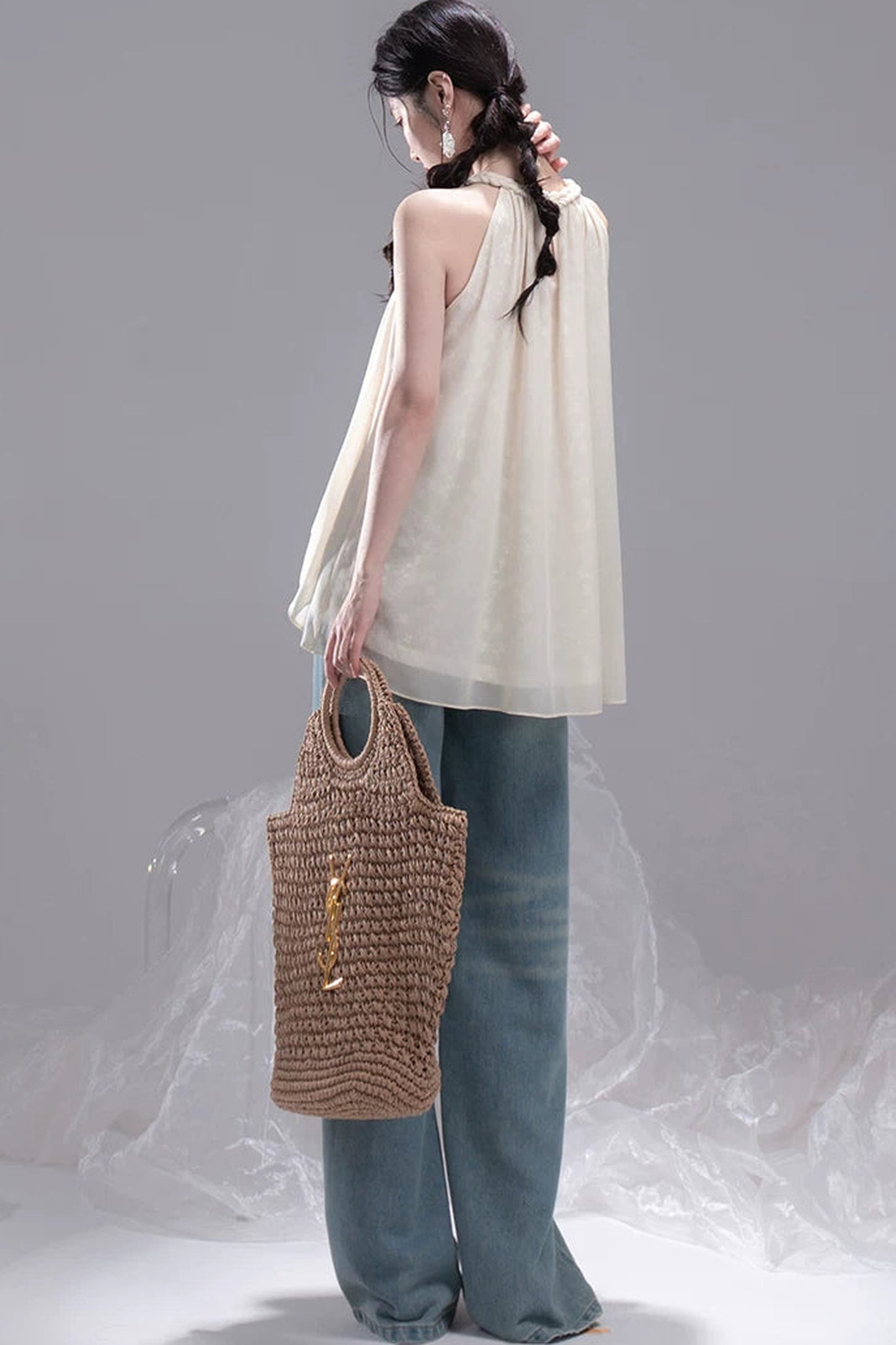 Champagne Apricot Chiffon Blouse