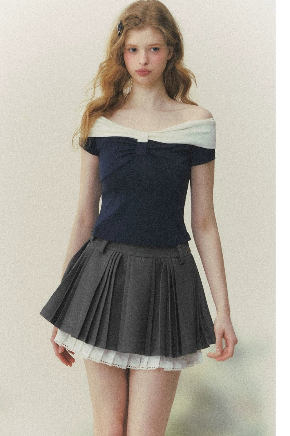 Retro Fake Two-Piece Knit Top