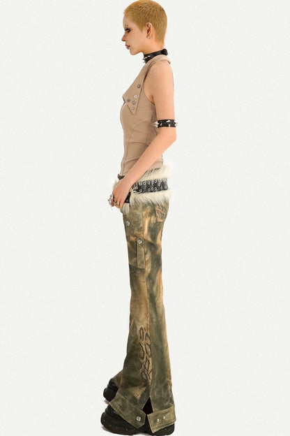 Lapel Zipper Sleeveless Vest