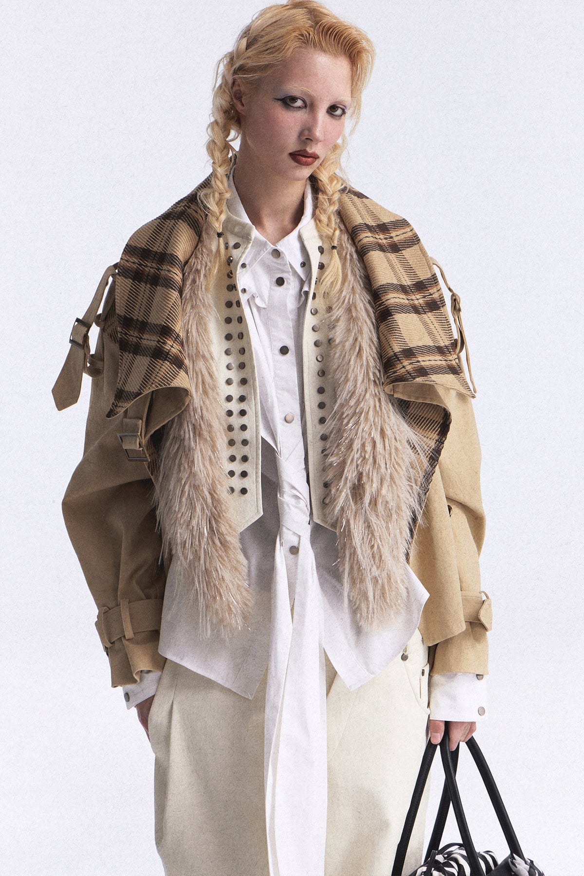 Studded Gradient Fur Vest