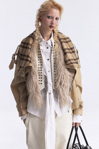 Studded Gradient Fur Vest