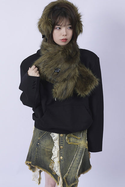 강아지 패치워크 스카프