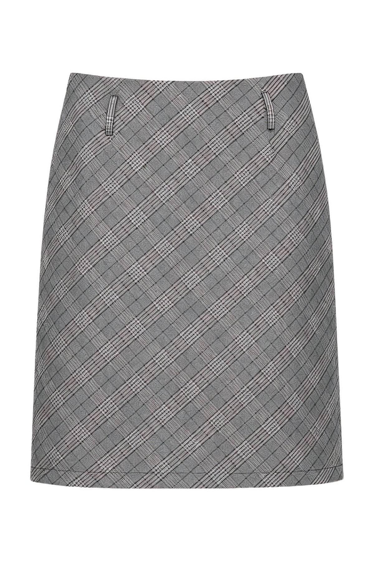Plaid Ribbon Long Sleeve Top and Skirt Set-Up