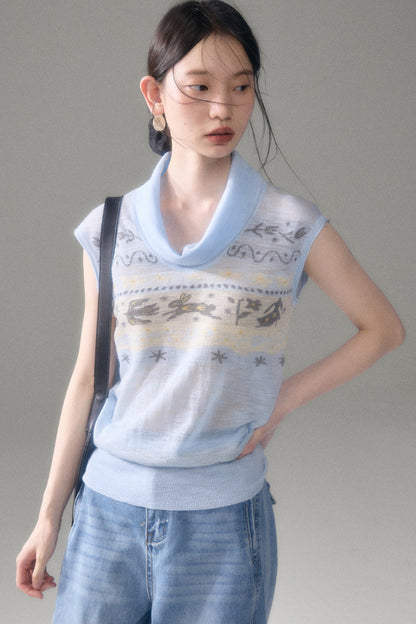 Bunny Fair Isle Knit Vest