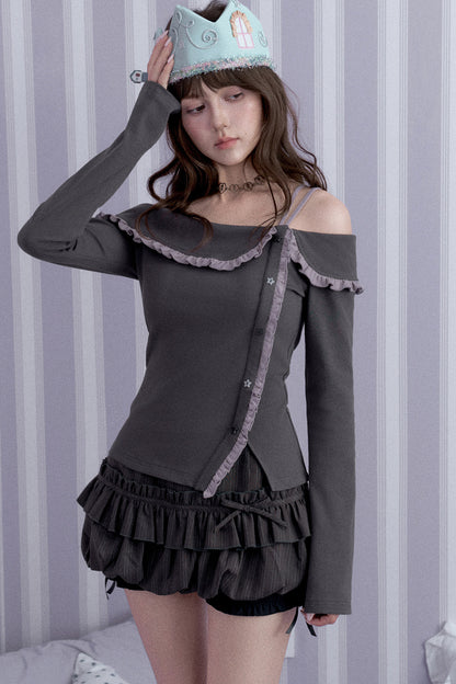 Cute Double Ruffle Skirt