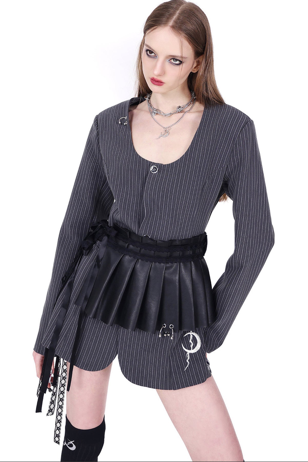 Y2K Pinstripe Blazer Dress