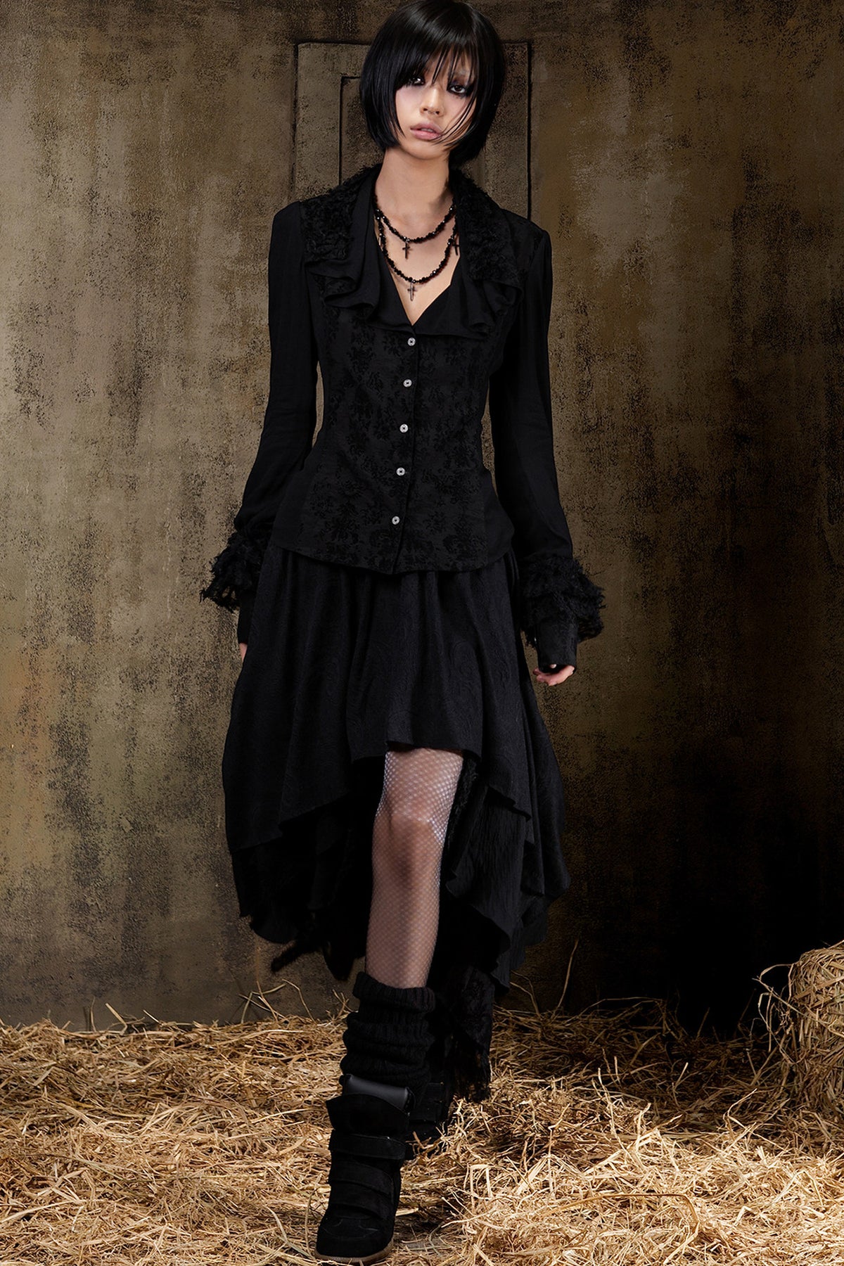 Layered Collar Chiffon Shirt