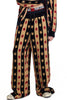 Patchwork-Hose in Khaki und Schwarz
