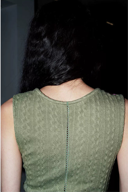 Floral Color-Block Knitted Camisole Top