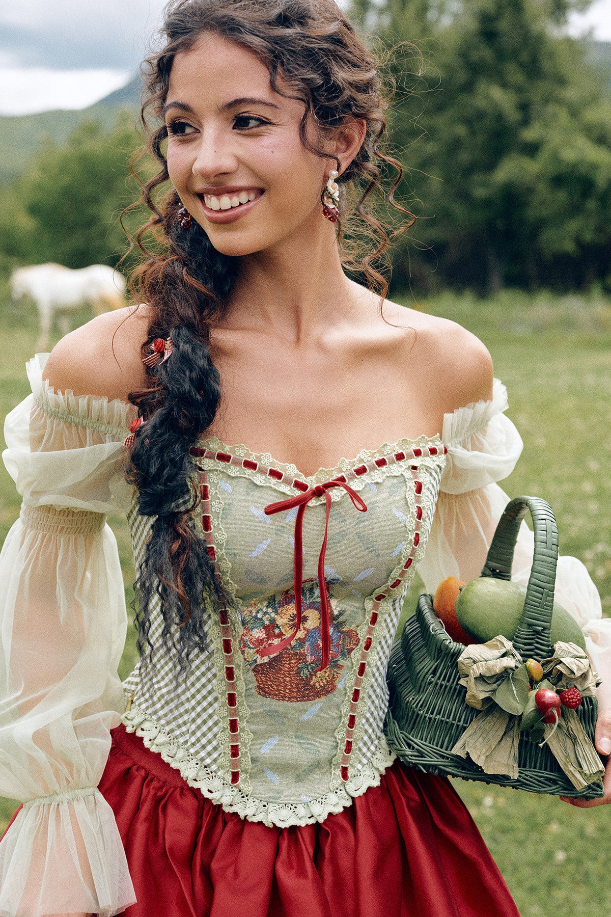 Berry Basket Floral Bra And Short Dress Set-Up