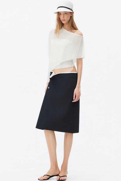 Deconstructed Asymmetrical Slit Skirt