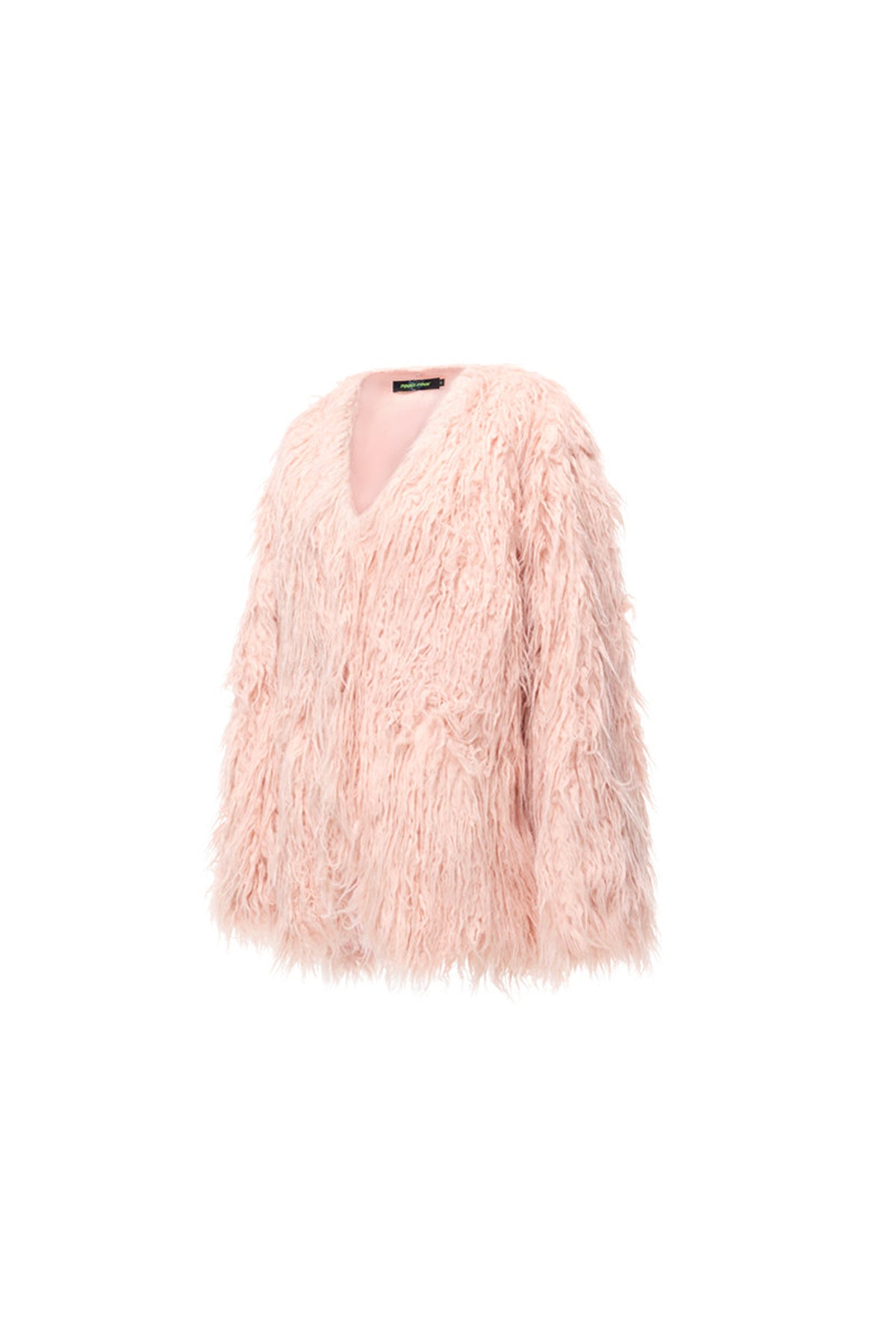 V-Neck Shaggy Contour Fur Jacket