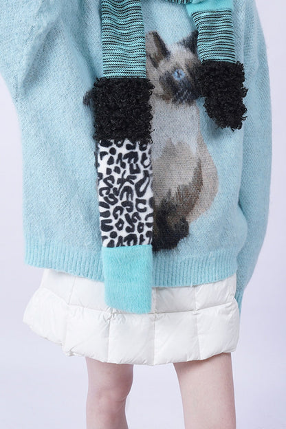 Sciarpa in peluche selvaggia a toppe