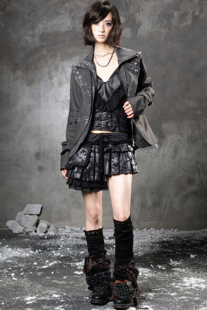 High-Waisted Multi-Layered Pleated Skirt