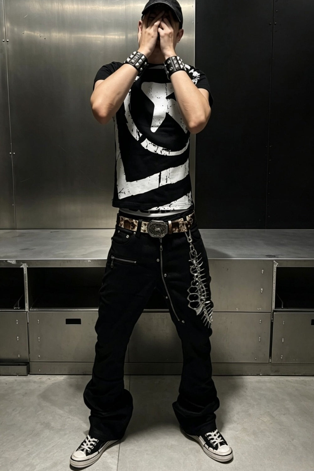 Deconstructed Wax Coated Denim Pants