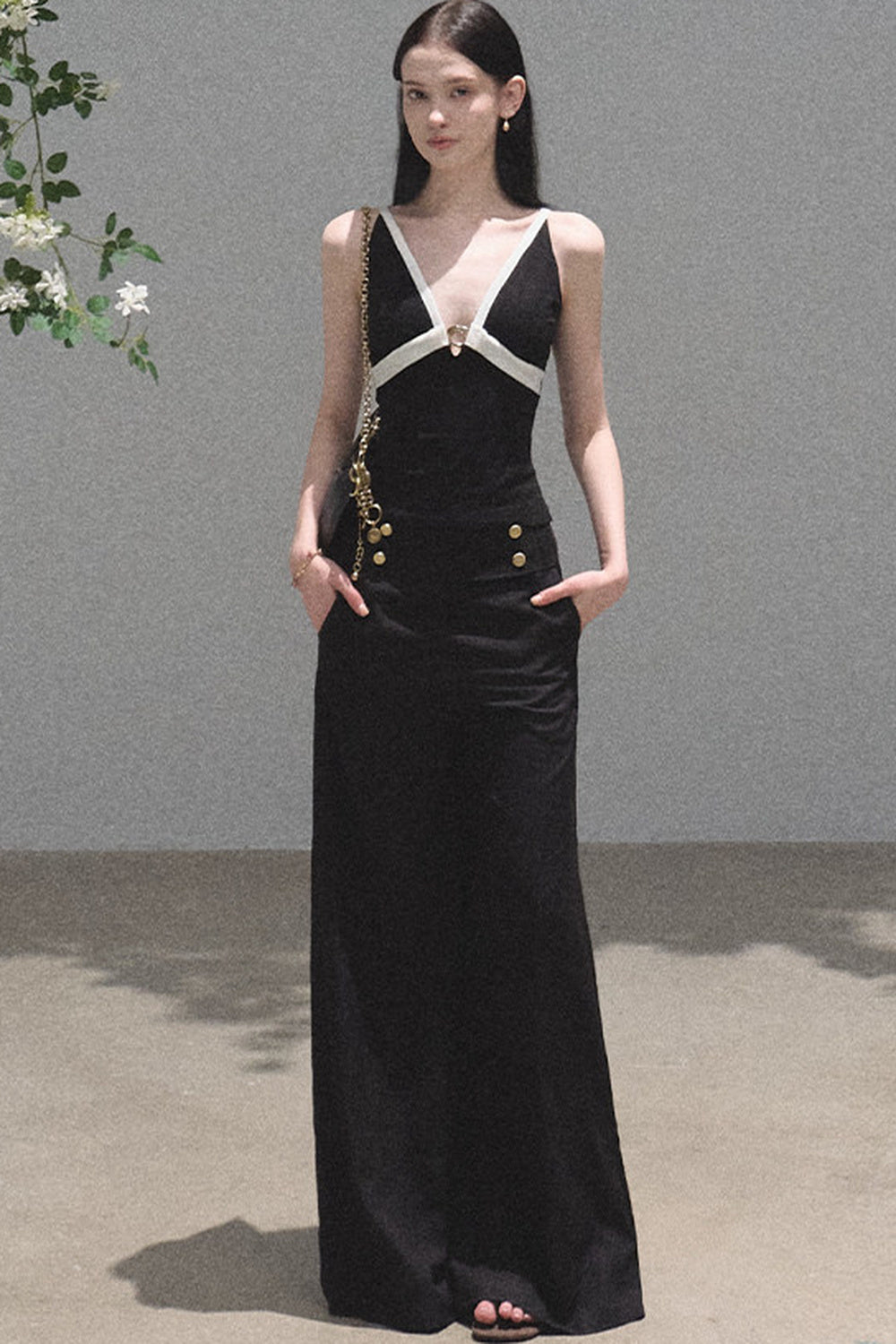Modal V-Neck Camisole and Pants Set-Up