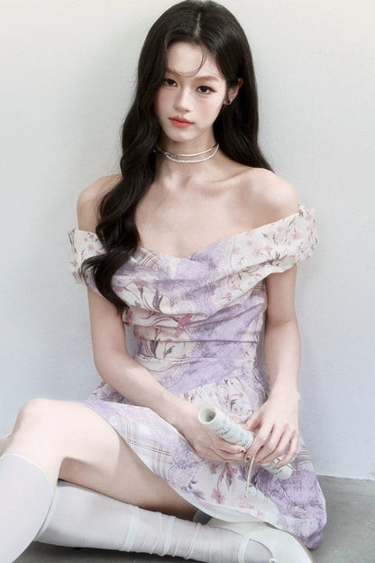 Mist Floral Off-Shoulder Dress
