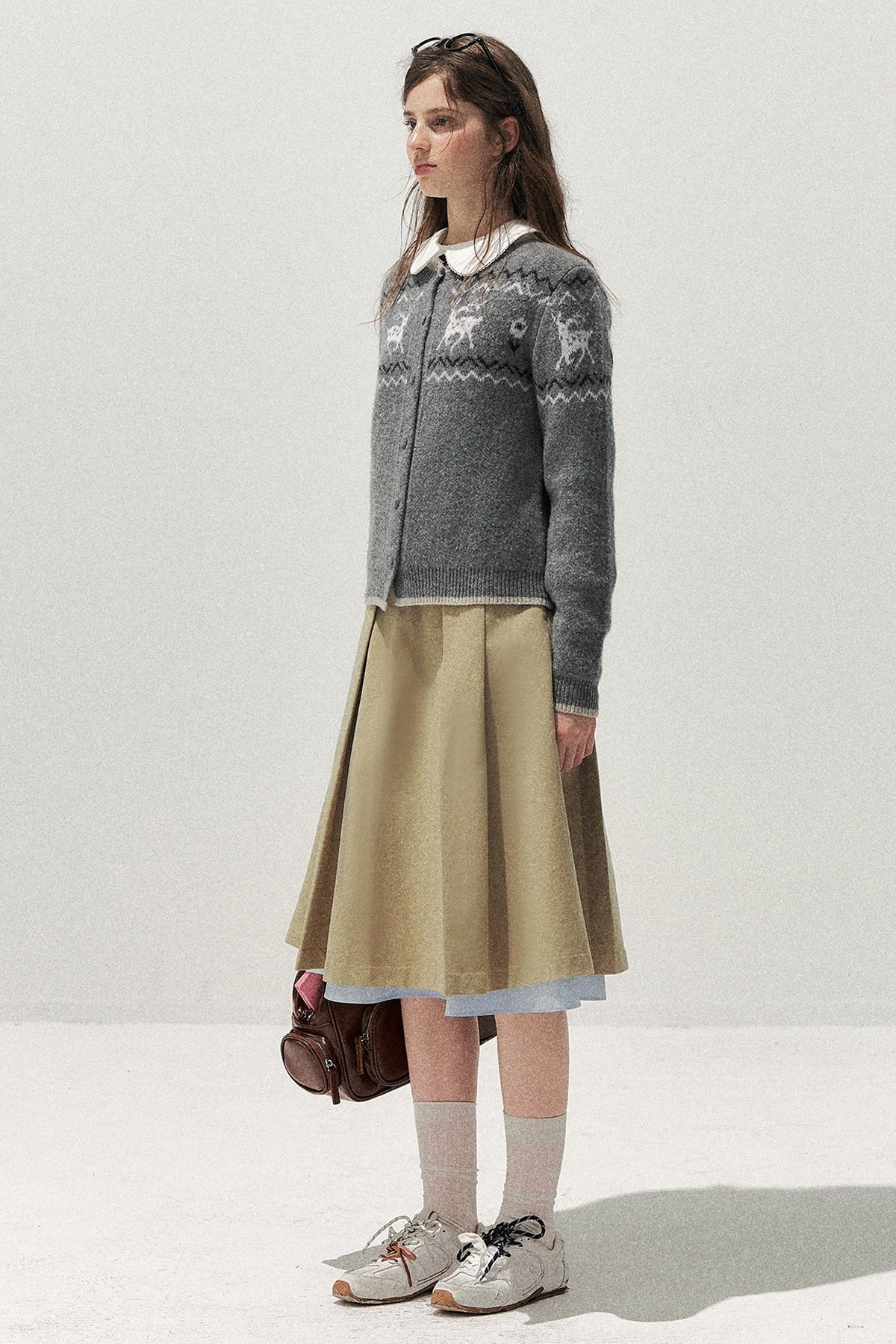 Deer Fair Isle Knit Cardigan