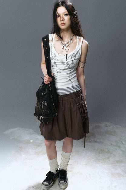 Crystal Layered Shell Pendant Necklace