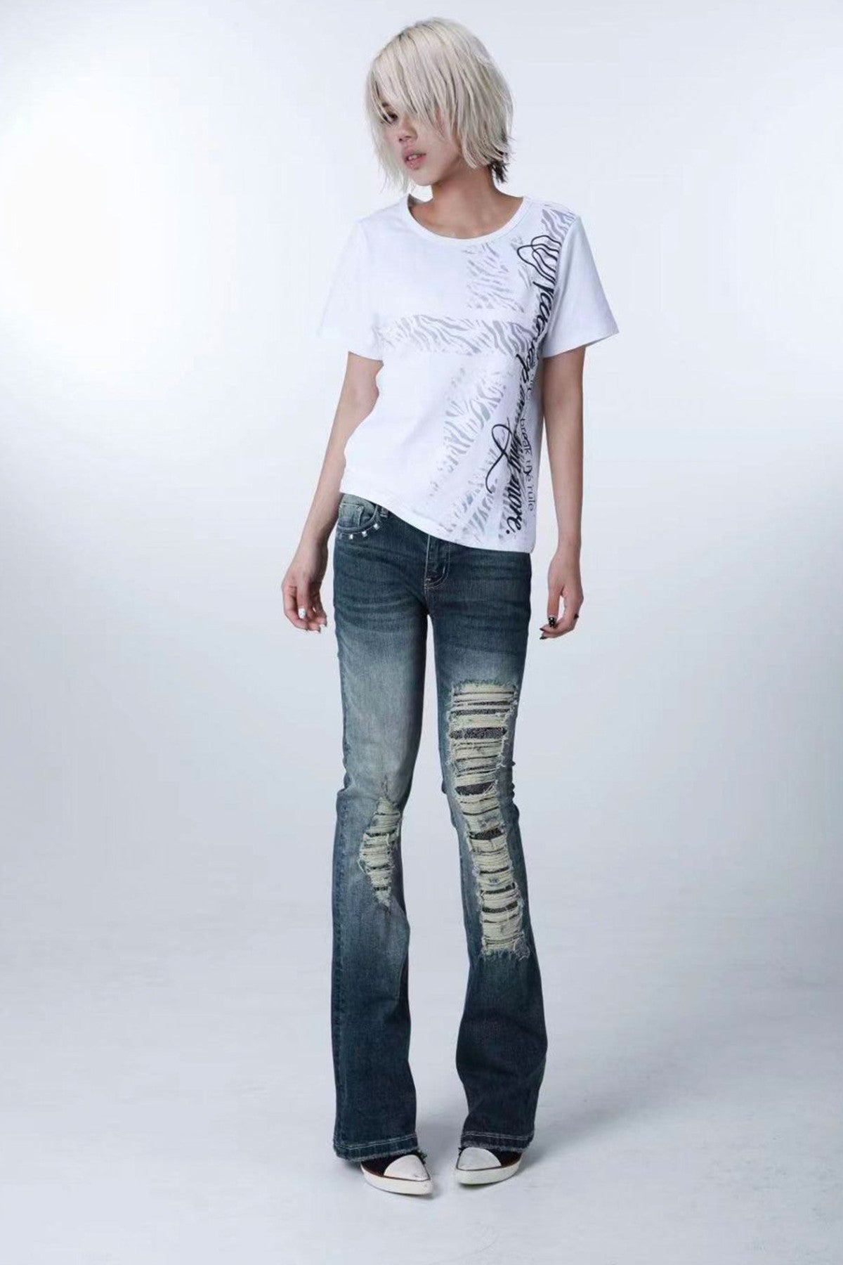 Zebra Print Slim-Fit T-Shirt