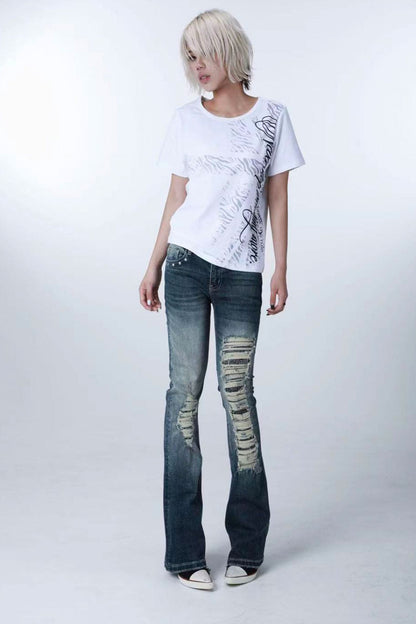 Zebra Print Slim-Fit T-Shirt