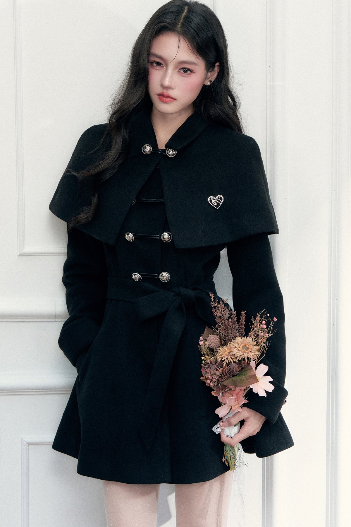 Napoleon Knight Style Woolen Cape Jacket Set-Up