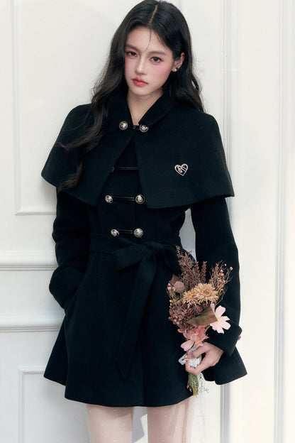 Napoleon Knight Style Woolen Cape Jacket Set-Up
