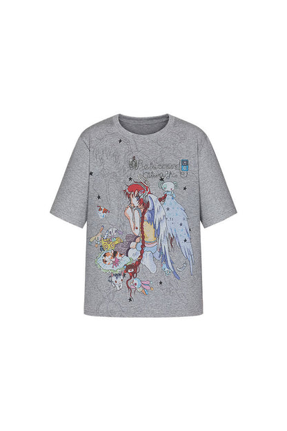 Two-Tone Frog Illustration T-Shirt