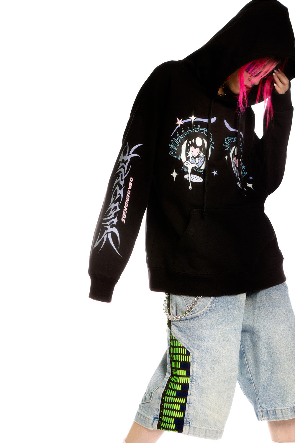 Anime Eye Print Loose Jacket