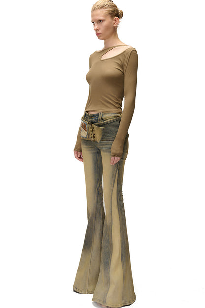 Long Sleeve Hollow Neck Base Layer T-Shirt