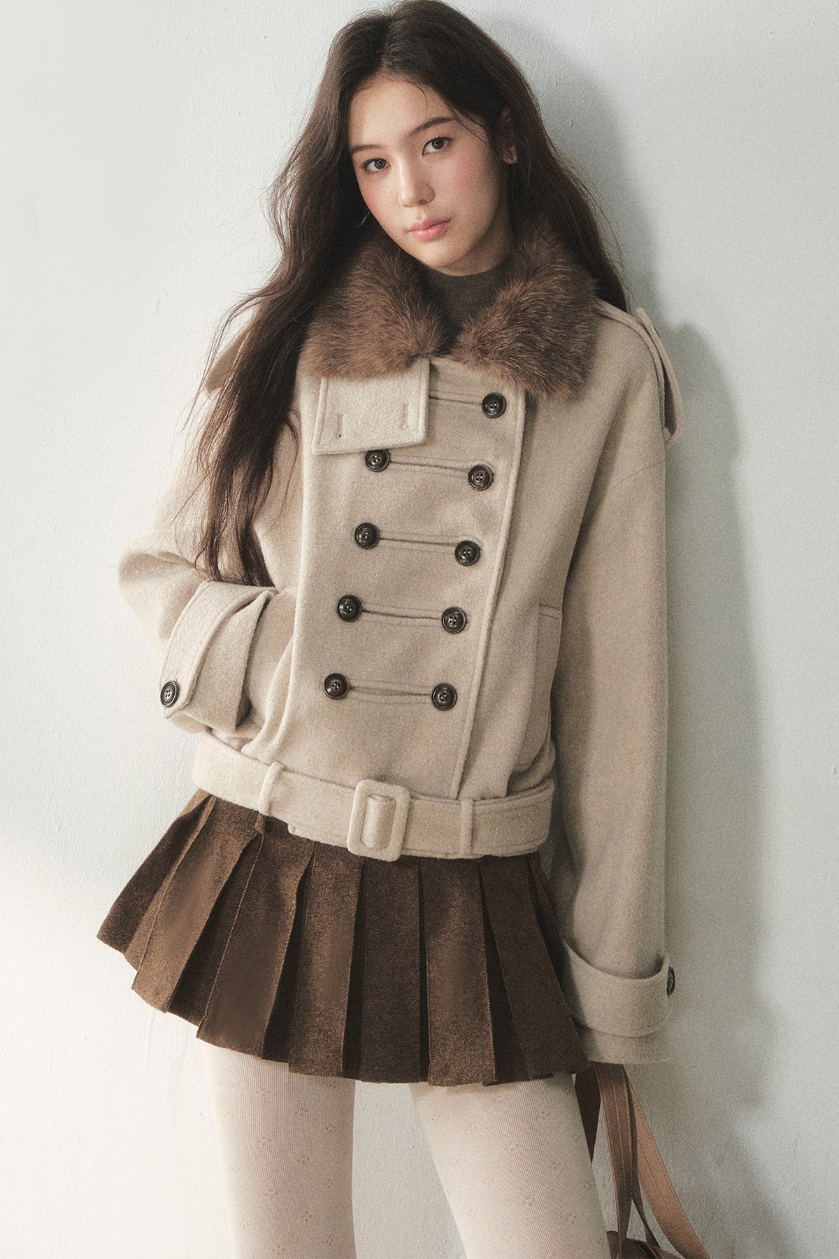 50% Merino Wool Pleated Skirt