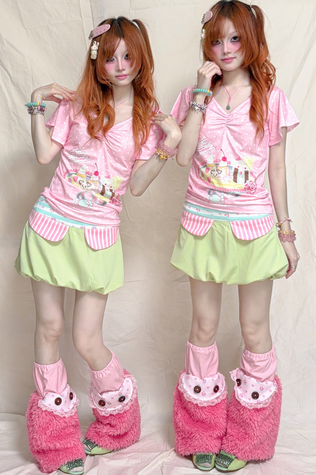 Striped Patchwork Bud-Shaped Low-Waist Skirt