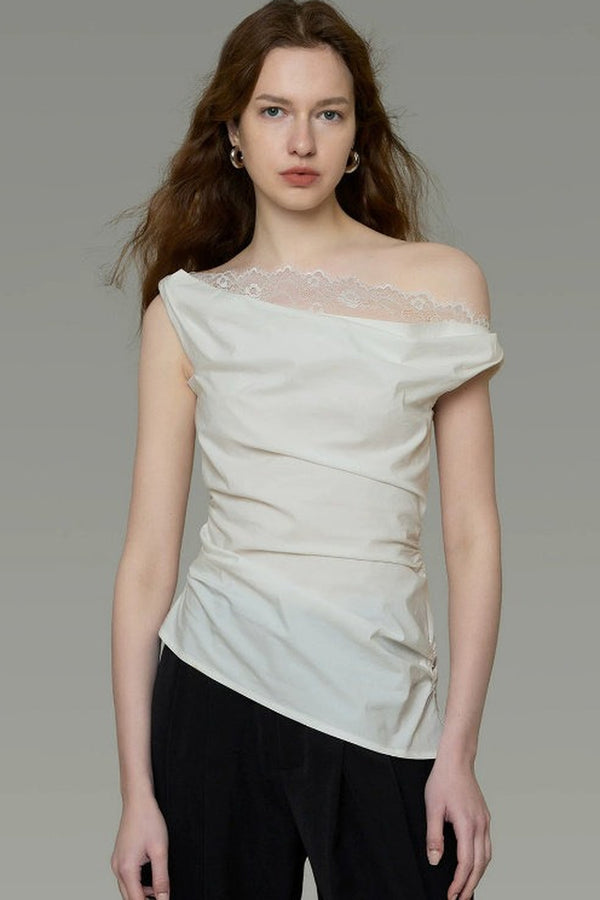 French Lace Off-Shoulder Blouse