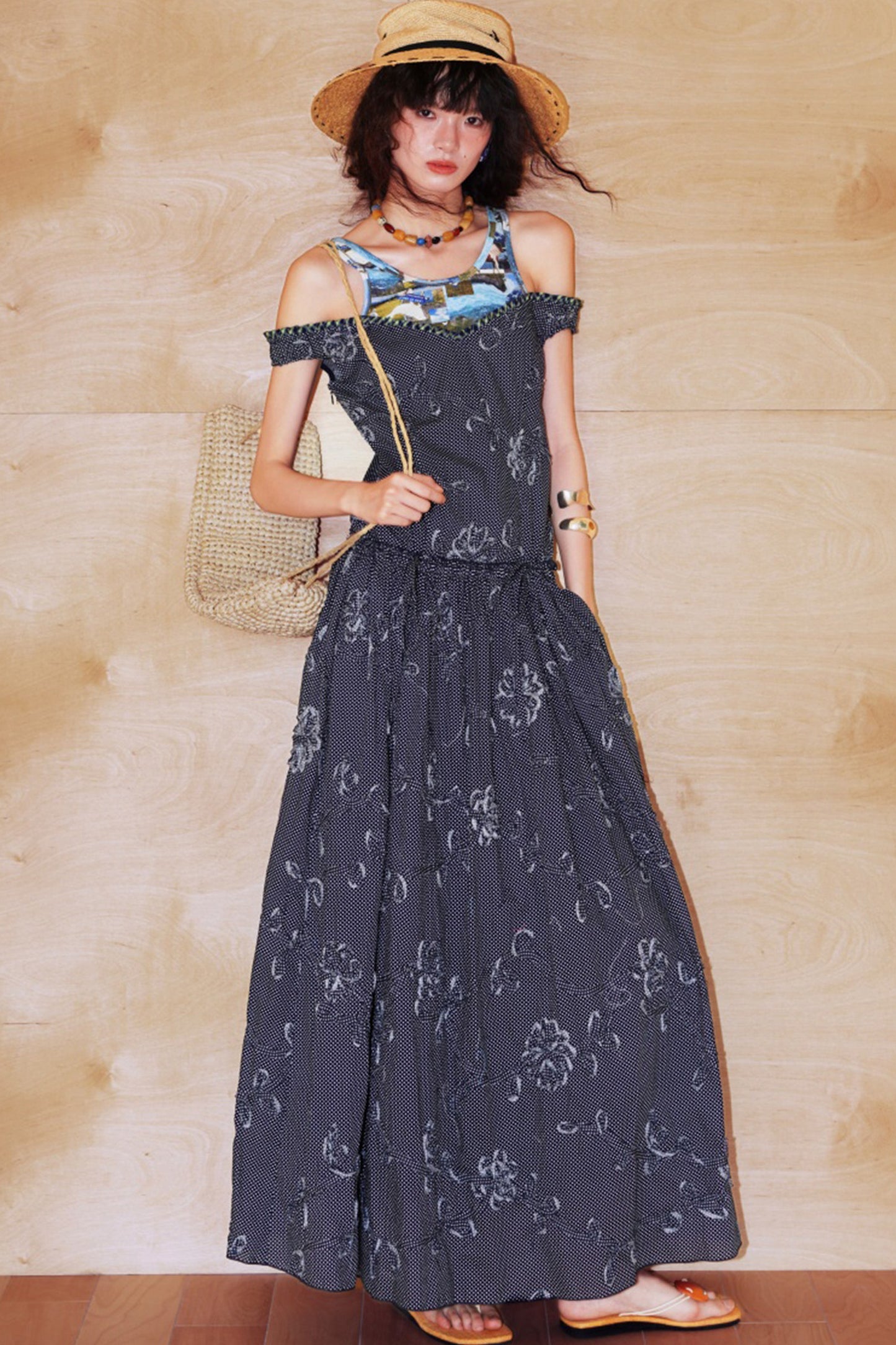 Vacation Polka Dot Embroidered Dress